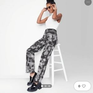 - -Wild Fable high rise straight leg black hidden button fly tie dye jeans